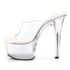 Pleaser - ASPIRE601 Mules à talons - Chaussures de pole dance - Transparent/Blanc Product image